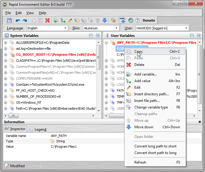 Rapid Environment Editor Screenshot]